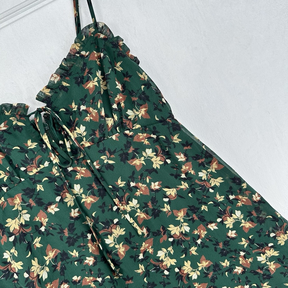 Urban Outfitters Daphne Chiffon Mini Dress Womens Medium Green Floral